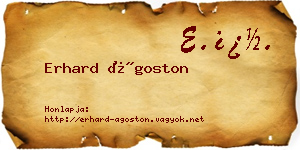 Erhard Ágoston névjegykártya